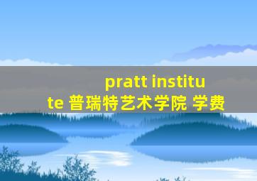 pratt institute 普瑞特艺术学院 学费